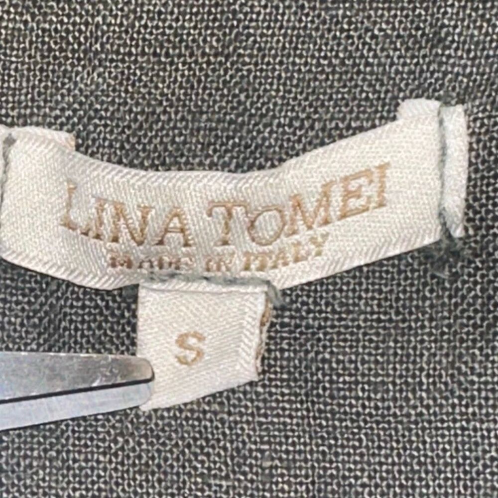 Lina Tomei Floral Embroidered 100% Linen Dress - Picture 3 of 7